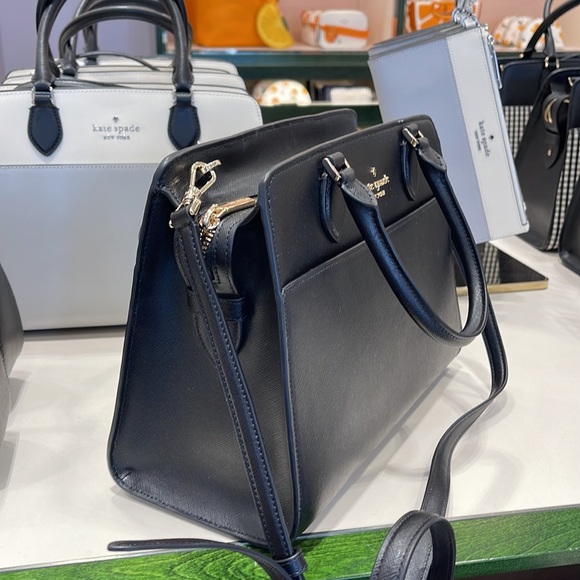 Kate Spade Madison Safiano Leather Medium Satchel Handbag 
COLOR: Black 

NWT - Picture 4 of 16